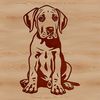 Beautiful Large Dog Breed Illustration A large dog breed, sitting on its haunches, with an illustrative style suitable for digital use.