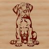 Realistic Dog Breed Clip Art Vector A detailed illustration of a sitting Great Dane dog with realistic features.