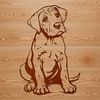 Vector Graphic of a Gentle Giant Close-up illustration of a sitting Great Dane dog breed.