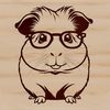 Vector Guinea Pig Illustration with Spectacles A cartoon guinea pig character wearing glasses, suitable for various digital designs.