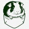 Cute Pocket Guinea Pig Illustration An illustration of a guinea pig with a pocket-like appearance.