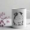 Cute Pet Graphic Illustration A cute guinea pig sitting in a cozy environment.