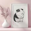 Whimsical Guinea Pig Clip Art Design Illustration of a Guinea Pig, suitable for graphic design projects