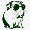 Cute Guinea Pig in Shades A cartoon guinea pig wearing trendy sunglasses, suitable for digital crafting and design projects.