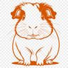 SVG Friendly Guinea Pig Vector Image A close-up illustration of a guinea pig's face and body, suitable for digital crafting projects and personal use.