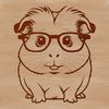 Adorable Guinea Pig Character A cartoon guinea pig character wearing spectacles in a playful illustration.
