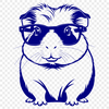 Cute Guinea Pig Wearing Spectacles A cartoon guinea pig wearing glasses with clear lenses, suitable for personal or commercial use in various design projects.