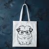 SVG Clip Art Guinea Pig Design A digital illustration of a Guinea Pig wearing glasses, suitable for clipping and cutting.