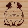 Simple Outline Guinea Pig Clip Art A cute illustration of a guinea pig in simple outline form, suitable for cutting out or using as a design element.