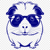 Trendy Guinea Pig Icon An adorable guinea pig wearing trendy sunglasses.