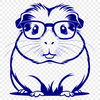 Guinea Pig Silhouette Wearing Specs A cute illustration of a Guinea Pig wearing glasses.