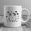 Whimsical Guinea Pig Clip Art A cartoon guinea pig surrounded by love hearts, suitable for personal or commercial use as clip art.