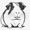 Guinea pig illustration in vector format, suitable for cutting machines like Cricut or laser cutters.