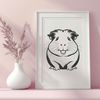 Cute Pet Vector Graphic Guinea pig silhouette vector graphic icon.