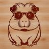 Trendy Guinea Pig Illustration A cartoon guinea pig wearing trendy sunglasses, ideal for personal or commercial projects.