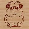 Cute Guinea Pig Clip Art Illustration An adorable guinea pig illustration with eye-wear, suitable for various design projects.