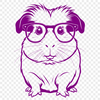 Cute Guinea Pig Character in Vector Format A cartoon guinea pig wearing glasses as seen in vector art for personal and commercial use.