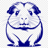Guinea Pig Vector Clip Art A small furry guinea pig with large round eyes, posed on a plain background.