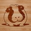 An illustration of a guinea pig in simple outline style suitable for cutting out with a craft machine or laser cutter.