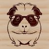 SVG Guinea Pig Silhouette with Sunglasses An anthropomorphic guinea pig wearing sunglasses.