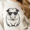 Cuteness Overload Guinea Pig Character A cartoon guinea pig character wearing trendy sunglasses on its head.