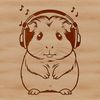 Adorable Pet Guinea Pig in Headphones Vector Graphic A cartoon Guinea Pig wearing headphones, suitable for personal or commercial use in digital designs.