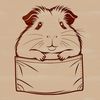 Cuddly Guinea Pig in Pocket Clip Art A cute guinea pig sitting in a pocket, suitable for use as clip art or vector design.
