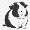 Bold Guinea Pig Outline Design A digital illustration of a happy guinea pig with a bold outline, suitable for vector art design.