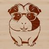 Adorable Pet Guinea Pig Icon A cute guinea pig wearing glasses, suitable for use as clip art in various design projects.