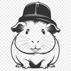 Whimsical Guinea Pig in a Hat A cartoon guinea pig wearing a hat, suitable for digital cutting machines like Cricut or laser cutters.