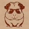 SVG Guinea Pig Illustration with Glasses A guinea pig character wearing glasses and suitable for use in crafting or design projects.
