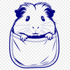 Whimsical Pocket Pet Design A digitally created illustration of a guinea pig with detailed features.