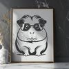Guinea Pig in Shades A Guinea Pig wearing glasses in a playful pose.