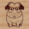 Free Vector Guinea Pig Clip Art Design A cartoon guinea pig character wearing glasses, suitable for clip art or vector design projects.