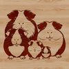A cute, furry guinea pig with big eyes and long ears, suitable for use in family-themed designs.