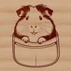 Pocket Pet Illustration Small domesticated mammal sitting in its enclosure, suitable for personal or commercial use as clip art.