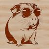 Cute Guinea Pig Silhouette in Shades A cute guinea pig wearing sunglasses as a cartoon character.