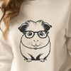 Cute Guinea Pig Character Design A cartoon guinea pig character wearing glasses on its head, suitable for use in vector graphics.