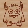 A cartoon monster character with a cute expression, suitable for Halloween designs.