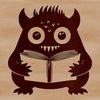 Cute Monster Reading Cartoon Character A cartoon monster sitting on the floor reading a book, designed as a vector graphic for various uses.