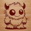 Free Cute Monster Vector Graphics A whimsical illustration of a cute monster designed as vector art for crafting projects.