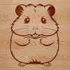 Hamster Silhouette Vector A small, furry hamster in a cage, suitable for clip art design.