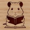 Cute Bookworm Hamster SVG Vector Graphic A cartoon hamster character reading a book, suitable for vector art designs.