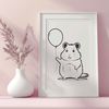Stylized Pet Animal Design A stylized illustration of a small animal, likely a pet hamster.