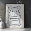 Hamster Diorama Vector Art A small, furry hamster sitting on its hind legs in a miniature environment.