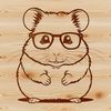 Cute Rodent in Spectacles A cute hamster wearing glasses for added personality, suitable as a pet icon or clip art.