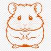 Colorful Hamster Illustration A detailed illustration of a hamster in various colors, suitable as clip art for designs and projects.