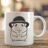 Whimsical Hamster in a Hat A small cartoon hamster wearing a hat, suitable for digital designs and crafts.