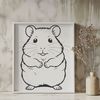 Cute Cartoon Hamster Vector Graphic A detailed vector illustration of a cute small mammal commonly kept as a pet.