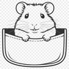 Adorable Small Animal SVG A small, furry hamster sitting in its cage, ideal for vector designs.